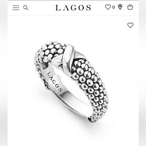LAGOS Sterling Silver X Beaded Ring 7